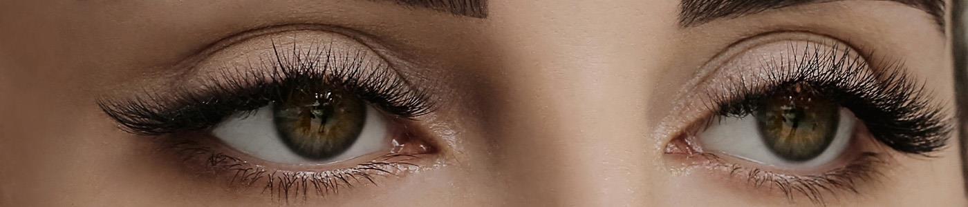 woman eyes with lash extensions
