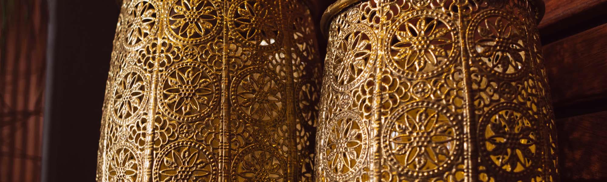 beautiful gold vases with pattern